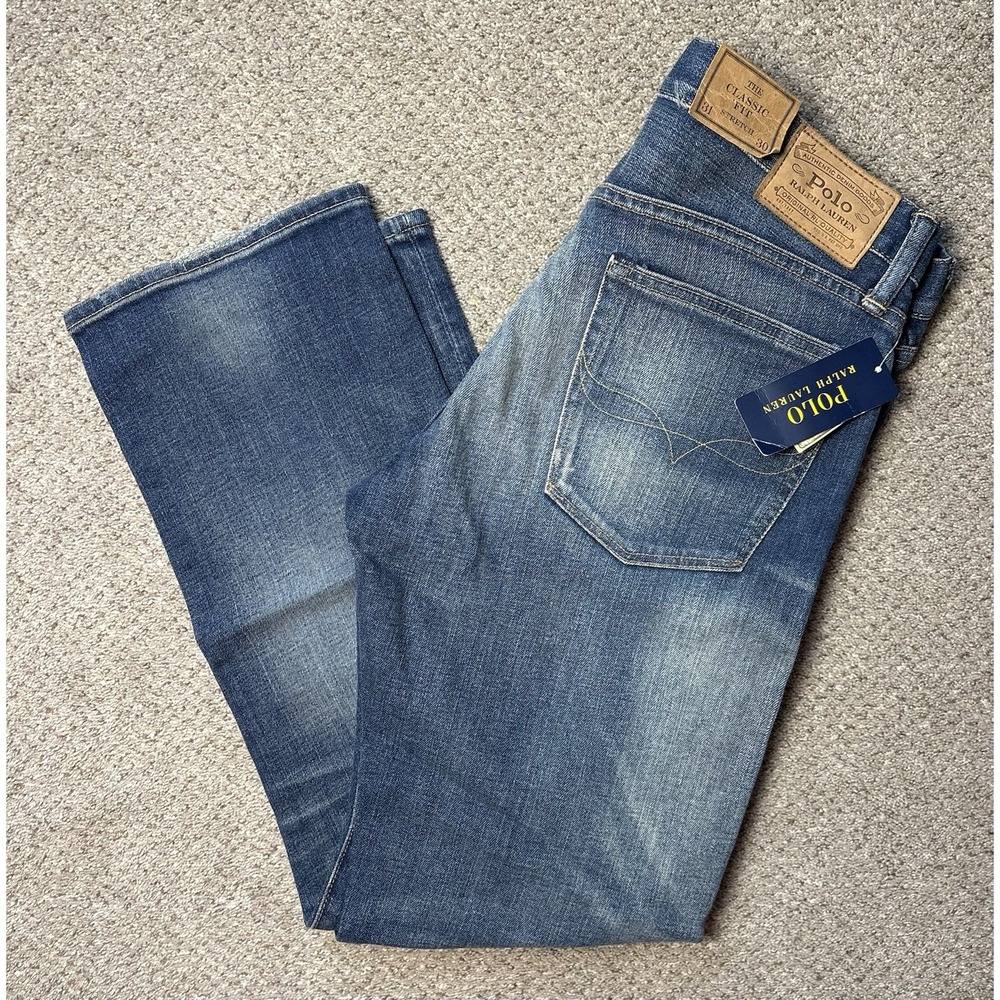 New Polo Ralph Lauren Mens 31x30 The Classic Fit Straight Jeans Stretch Denim